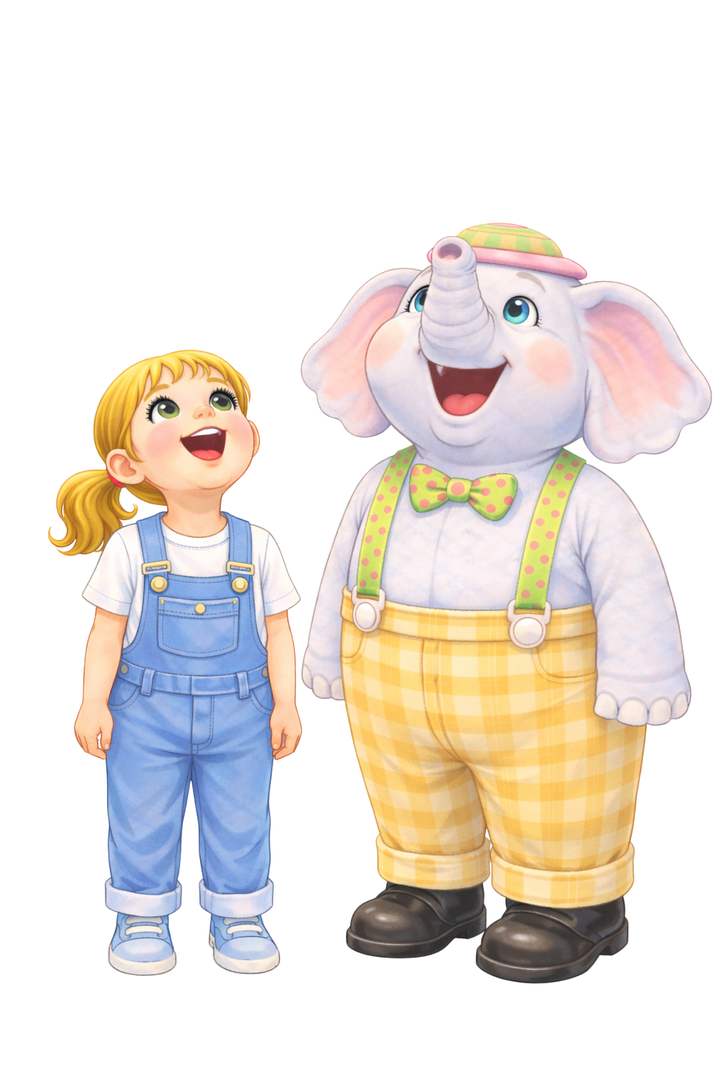 Janey and Elwood looking up